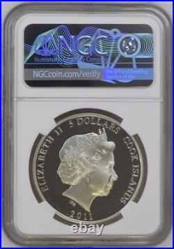 2011 Cook Islands $5 Soyuzmultfilm 75th Anniv. Baghira Jungle Book Ngc Pf66 Uc