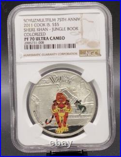 2011 Cook Islands $5 Soyuzmultfilm 75th Anniv Shere Khan Jungle Book Ngc Pf70 Uc