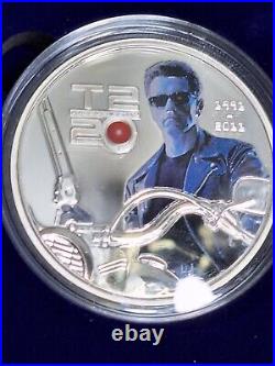 2011 Cook Islands Judgement Day Terminator T2 3 Colored Silver Set 2011 Mintage