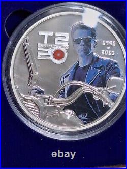 2011 Cook Islands Judgement Day Terminator T2 3 Colored Silver Set 2011 Mintage