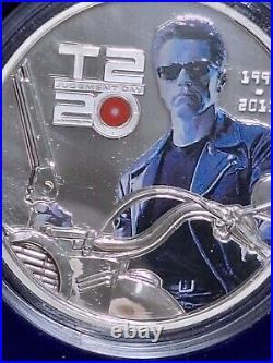 2011 Cook Islands Judgement Day Terminator T2 3 Colored Silver Set 2011 Mintage