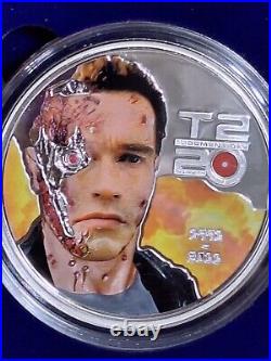 2011 Cook Islands Judgement Day Terminator T2 3 Colored Silver Set 2011 Mintage