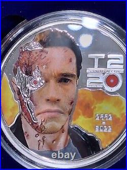 2011 Cook Islands Judgement Day Terminator T2 3 Colored Silver Set 2011 Mintage