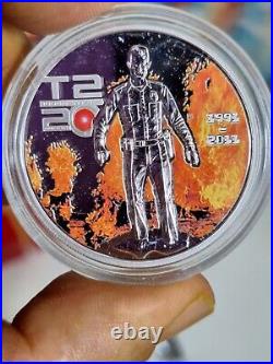 2011 Cook Islands Judgement Day Terminator T2 3 Colored Silver Set 2011 Mintage