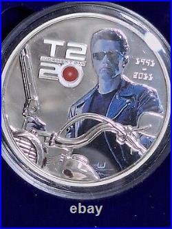2011 Cook Islands Judgement Day Terminator T2 3 Colored Silver Set 2011 Mintage