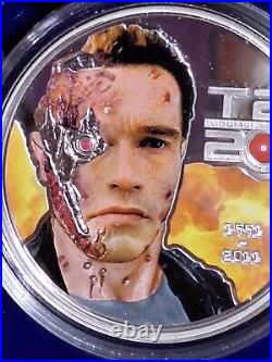 2011 Cook Islands Judgement Day Terminator T2 3 Colored Silver Set 2011 Mintage