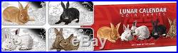 2011 Cook Islands, set of 4×1$, Year of the Rabbit, Lunar Calendar, Silver Coins