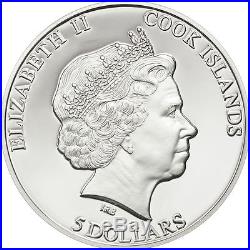 2011 MUONIONALUSTA IRON METEORITE Silver Coin 5$ Cook Islands RARE