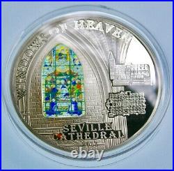 2011 Windows of Heaven Seville Cathedral 2 oz. 999 silver Rare Box & COA