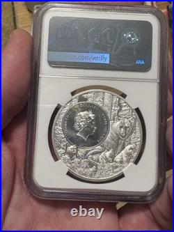 2012 5$ Cook Islands Silver Coin Red Spotted Newt, NGC GRADED MS 70