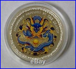 2012 COOK ISLANDS $5 Prosperity Brought by the Dragon Blue 1oz Silver Coin