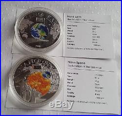 2012 Cook Islands $10 Dollar Nano Earth 2013 Space 2014 Sea Silver Proof Coin