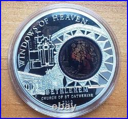 2012 Cook Islands $10 Silver Windows of Heaven Coin St. Catherine Bethlehem