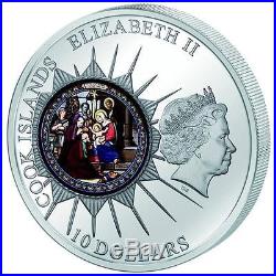 2012 Cook Islands. 10$ WINDOWS OF HEAVEN St. Catherine's. Bethlehem Silver Coin