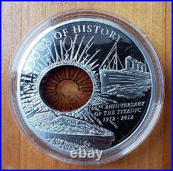 2012 Cook Islands $10 Windows Of History 100th Anniversary Titanic Silver Coin