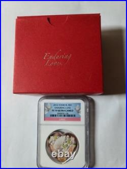 2012 Cook Islands $1 Enduring Love Silver Proof Heart Shaped Coin NGC PF70 UCAM