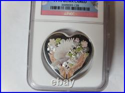 2012 Cook Islands $1 Enduring Love Silver Proof Heart Shaped Coin NGC PF70 UCAM