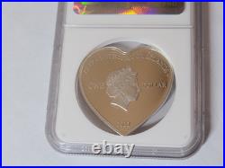 2012 Cook Islands $1 Enduring Love Silver Proof Heart Shaped Coin NGC PF70 UCAM