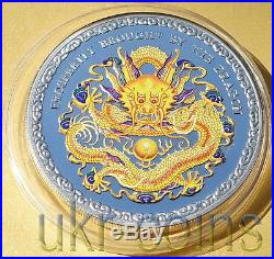 2012 Cook Islands Lunar Year of the Dragon Yellow 1Oz Silver Proof Color Coin $5