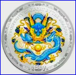 2012 Cook Islands Prosperity brought by the Dragon Blue 1oz. 999 Silver Coin