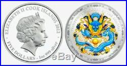 2012 Cook Islands Prosperity brought by the Dragon Blue 1oz. 999 Silver Coin