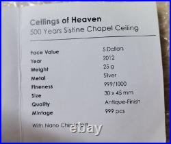 2012 Cook Islands Sistine Chapel Silver Coin