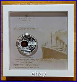 2012 Cook Islands TITANIC 100th Anniversary $10 Proof Silver Coin Glass Insert