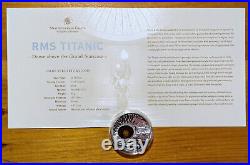 2012 Cook Islands TITANIC 100th Anniversary $10 Proof Silver Coin Glass Insert