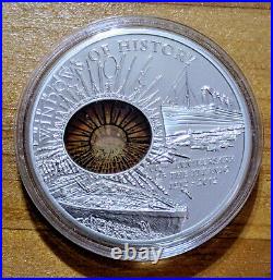 2012 Cook Islands TITANIC 100th Anniversary $10 Proof Silver Coin Glass Insert