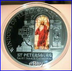 2012 Cook Islands Windows Of Heaven St Saint Isaac’s Cathedral Silver Proof Coin