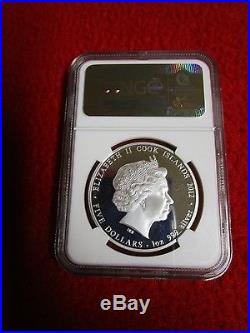 2012 S$5 Cook Islands Dragon Prosperity NGC PF69 1oz. 999 silver coin bullion