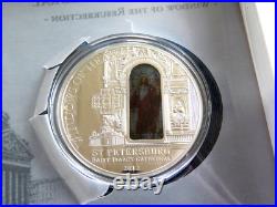 2012 WINDOWS OF HEAVEN Saint Isaac's Cathedral $10 Silver Coin Cook Islands D11
