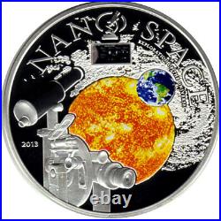 2013 $10 Cook Islands Exploration Of Universe NANO Space 50g Silver Proof Coin