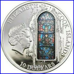 2013 $10 Cooks Windows Of Heaven CHARTERS CATHEDRAL 50 Grams Silver Proof Coin
