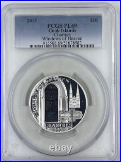 2013 $10 PCGS PL69 Cook Islands Chartres Windows of Heaven