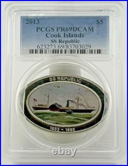 2013 $5 Cooks Island SS Republic Colorize PCGS PR69 DCAM