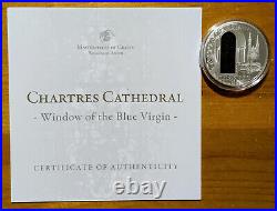2013 Cook Islands $10 WINDOWS OF HEAVEN Chartres Proof 0.925 Silver Coin OP/COA