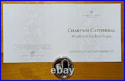 2013 Cook Islands $10 WINDOWS OF HEAVEN Chartres Proof 0.925 Silver Coin OP/COA