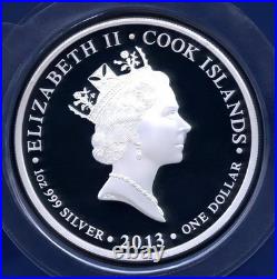 2013 Cook Islands $1 Polar Bear 1 Oz Silver Proof Coin WWF Perth Mint ULTRA RARE