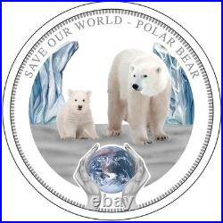 2013 Cook Islands $1 Polar Bear 1 Oz Silver Proof Coin WWF Perth Mint ULTRA RARE