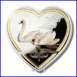 2013 Cook Islands $1 Yours Always Heart-shaped Proof Silver coin