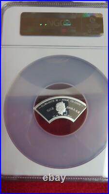 2013 Cook Islands $1 dollar Lunar Calendar Year of the Snake Fan Shape PR70 NGC
