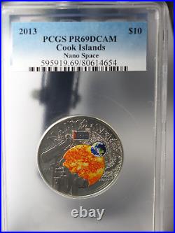 2013 Cook Islands 50 Gram. 925 Silver Nano Space Pcgs Pf 69 Deep Cameo