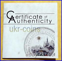 2013 Cook Islands $5 Christmas 1 Oz Silver Proof Color Coin Swarovski Crystal