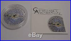 2013 Cook Islands $5 Coin Chelyabinsk Meteorite Insert Russia Silver With Coa