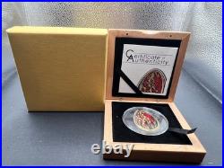 2013 Cook Islands $5 Imperial Egg in Cloisonné Easter Beauty in Red Silver Coin