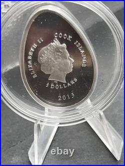 2013 Cook Islands $5 Imperial Egg in Cloisonné Easter Beauty in Red Silver Coin