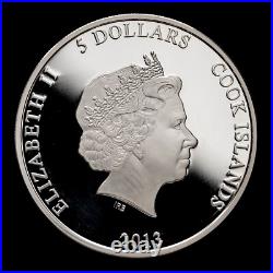 2013 Cook Islands Japan Emperor Tortoise Sea Turtle Longevity Silver Coin WWF
