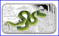 2013 Cook Islands Lunar Year of the SNAKE Type Set $1 4 Proof Silver Mint Box