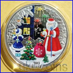 2013 Cook Islands Merry Christmas 1 Oz Silver Color Coin New Year Santa Claus